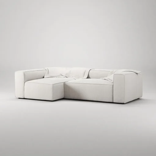 Decotique Grand 3-Personers Sofa Divan Venstre Steam/Hvid