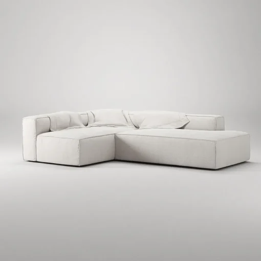 Decotique Grand 3-Personers Loungesofa Åben Ende Højre Steam/Hvid