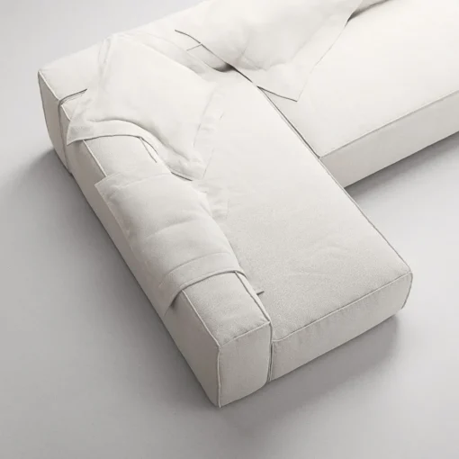 Decotique Grand 3-Personers Loungesofa Åben Ende Højre Steam/Hvid