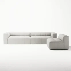 Decotique Mure 4-Personers Sofa Med Åben Ende Venstre Steam/Hvid
