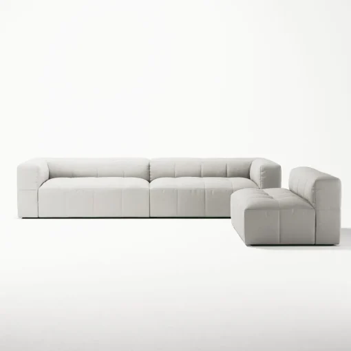 Decotique Mure 4-Personers Sofa Med Åben Ende Venstre Steam/Hvid