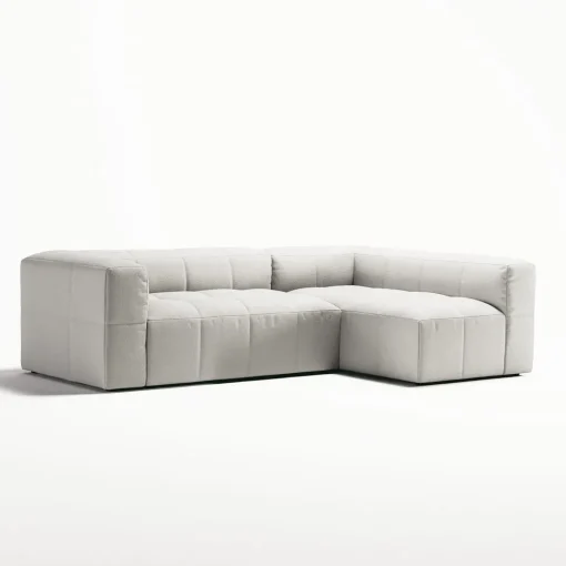 Decotique Mure 3-Personers Sofa Med Divan Højre Steam/Hvid