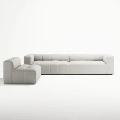Decotique Mure 4-Personers Sofa Med Åben Ende Højre Steam/Hvid