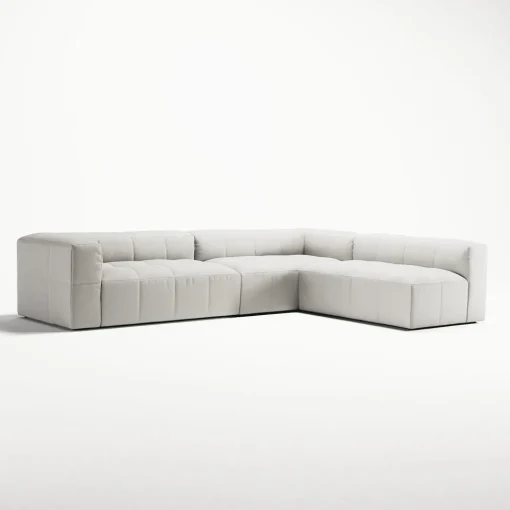 Decotique Mure 4-Personers Sofa Med Åben Ende Højre Steam/Hvid