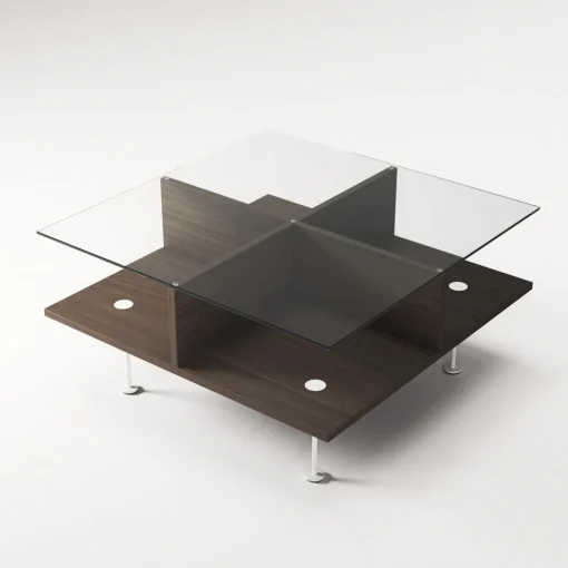 Decotique Vogue Sofabord 70x70 Mørk Eg/Hvidt
