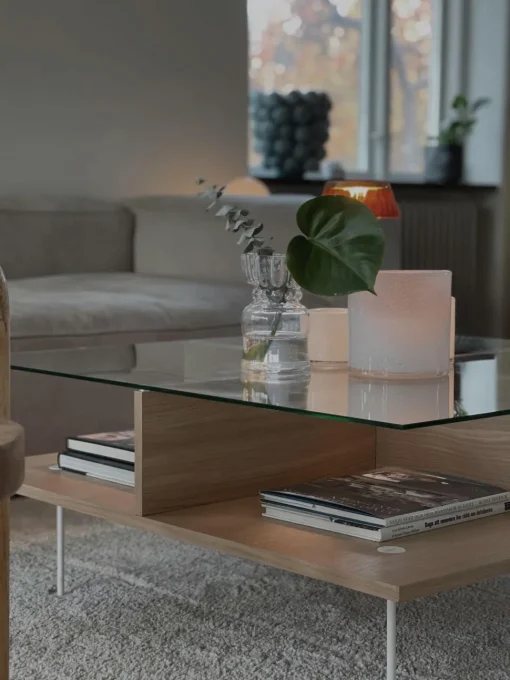 Decotique Vogue Sofabord 70x70 Mørk Eg/Hvidt
