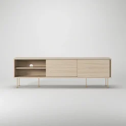 Decotique Vogue TV Bánk Med Ben 180 Hvidpigmenteret Eg/Messing