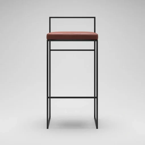 Department Barstol Med Rygstøtte 90 cm Sort/Brunt Láder