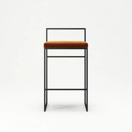 Department Barstol Med Rygstøtte 80 cm Sort/Copper Glow Velour