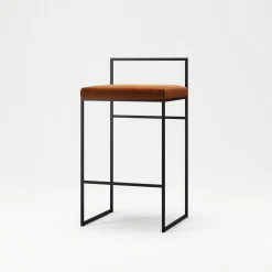 Department Barstol Med Rygstøtte 80 cm Sort/Copper Glow Velour