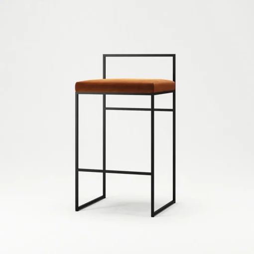 Department Barstol Med Rygstøtte 80 cm Sort/Copper Glow Velour