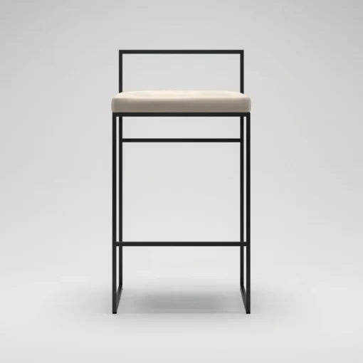 Department Barstol Med Rygstøtte 80 cm Sort/Beige Fløjl