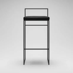 Department Barstol Med Rygstøtte 90 cm Sort/Sort Fløjl