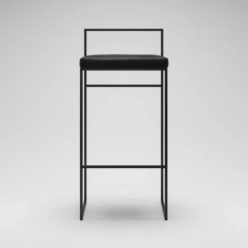 Department Barstol Med Rygstøtte 90 cm Sort/Sort Fløjl