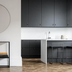 Department Barstol Med Rygstøtte 90 cm Sort/Sort Fløjl