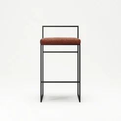 Department Barstol Med Rygstøtte 80 cm Sort/Rust Bouclé