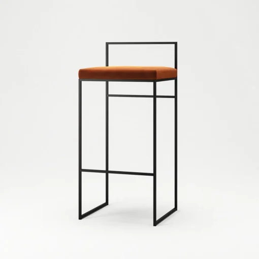 Department Barstol Med Rygstøtte 90 cm Sort/Copper Glow Velour