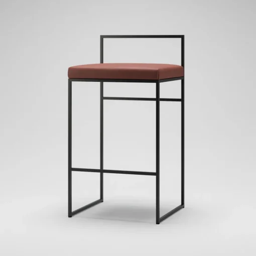 Department Barstol Med Rygstøtte 80 cm Sort/Brunt Láder