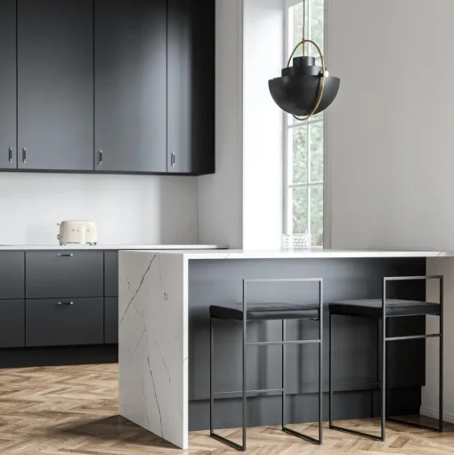 Department Barstol Med Rygstøtte 80 cm Sort/Sort Láder