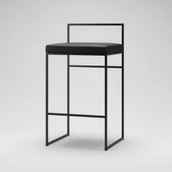 Department Barstol Med Rygstøtte 80 cm Sort/Sort Láder