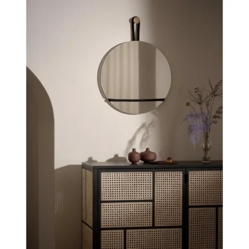 Design House Stockholm Lasso Spejl Rundt Klar/Sort