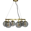 Dyberg Larsen Como Loftlampe Rund med 5 Kupler Messing
