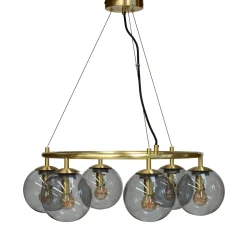 Dyberg Larsen Como Loftlampe Rund med 5 Kupler Messing