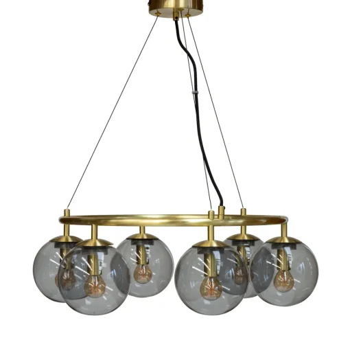 Dyberg Larsen Como Loftlampe Rund med 5 Kupler Messing