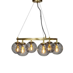 Dyberg Larsen Como Loftlampe Rund med 5 Kupler Messing