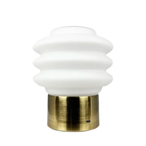 Dyberg Larsen Diva Bordlampe H18 Opal/Messing