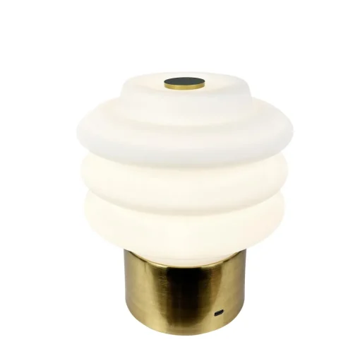 Dyberg Larsen Diva Bordlampe H18 Opal/Messing