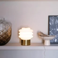 Dyberg Larsen Diva Bordlampe H18 Opal/Messing