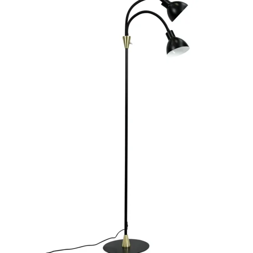 Dyberg Larsen Lilje Gulvlampe Sort/Messing