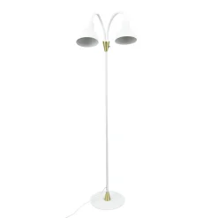 Dyberg Larsen Lilje Gulvlampe Hvid/Messing