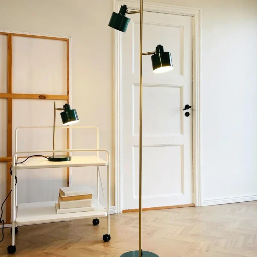 Dyberg Larsen Ocean Gulvlampe Mørkegrøn/Messing