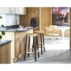 EstabliHed & Sons Step Barstol H75 Blå/Sort