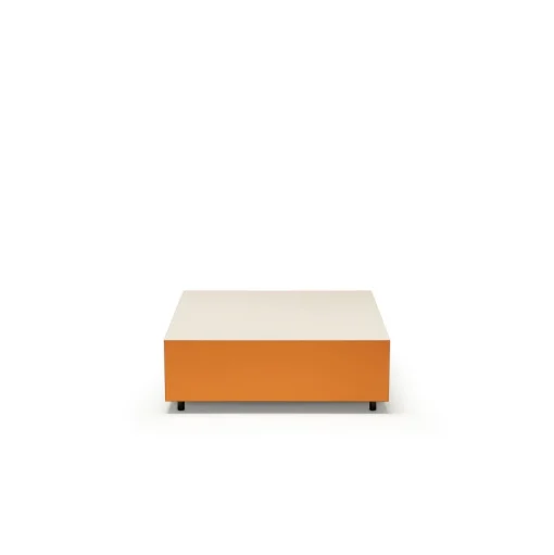 Established & Sons Bloc Sofabord Med Skuffe L85 Bright Grå/Brándt Orange/Pale Grey