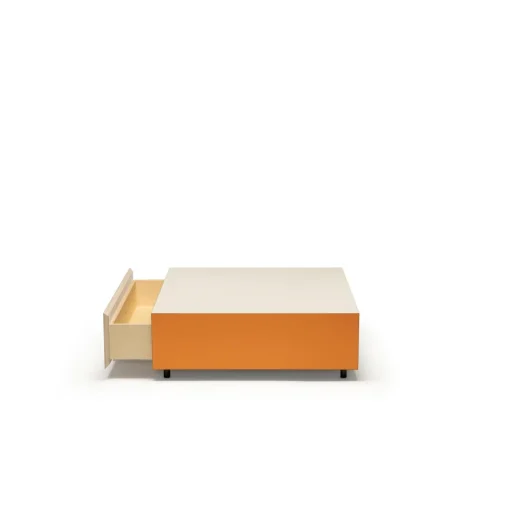 Established & Sons Bloc Sofabord Med Skuffe L85 Bright Grå/Brándt Orange/Pale Grey