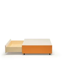 Established & Sons Bloc Sofabord Med Skuffe L85 Bright Grå/Brándt Orange/Pale Grey