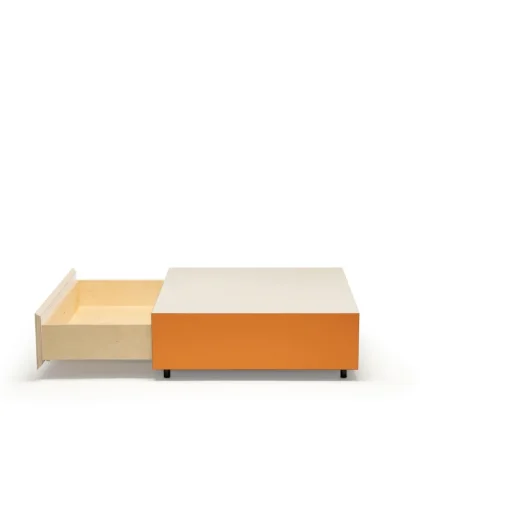 Established & Sons Bloc Sofabord Med Skuffe L85 Bright Grå/Brándt Orange/Pale Grey