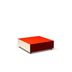 Established & Sons Bloc Sofabord Med Skuffe L85 Bright Red/Burdundy/Clay