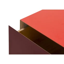 Established & Sons Bloc Sofabord Med Skuffe L85 Bright Red/Burdundy/Clay