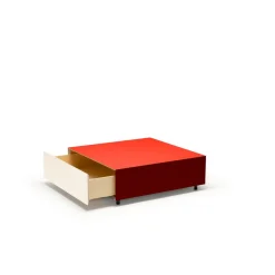 Established & Sons Bloc Sofabord Med Skuffe L85 Bright Red/Burdundy/Clay
