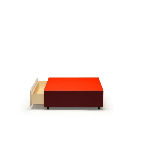 Established & Sons Bloc Sofabord Med Skuffe L85 Bright Red/Burdundy/Clay