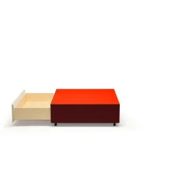 Established & Sons Bloc Sofabord Med Skuffe L85 Bright Red/Burdundy/Clay