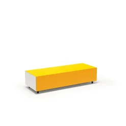 Established & Sons Bloc Sofabord Med Skuffe L120 Bright Zinz Yeloow/Signal Yellow/Pale Grey