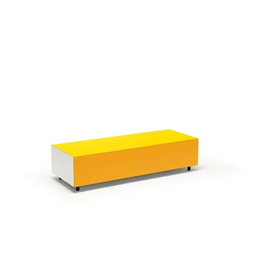 Established & Sons Bloc Sofabord Med Skuffe L120 Bright Zinz Yeloow/Signal Yellow/Pale Grey