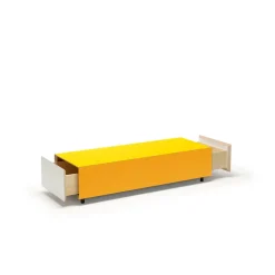 Established & Sons Bloc Sofabord Med Skuffe L120 Bright Zinz Yeloow/Signal Yellow/Pale Grey
