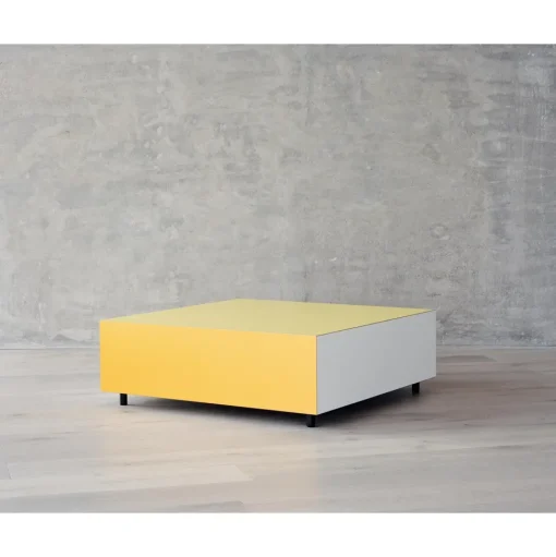 Established & Sons Bloc Sofabord Med Skuffe L120 Bright Zinz Yeloow/Signal Yellow/Pale Grey