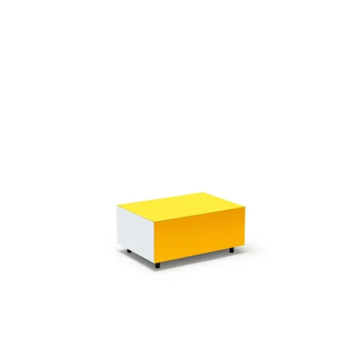 Established & Sons Bloc Sofabord Med Skuffe L64 Bright Zinz Yeloow/Signal Yellow/Pale Grey